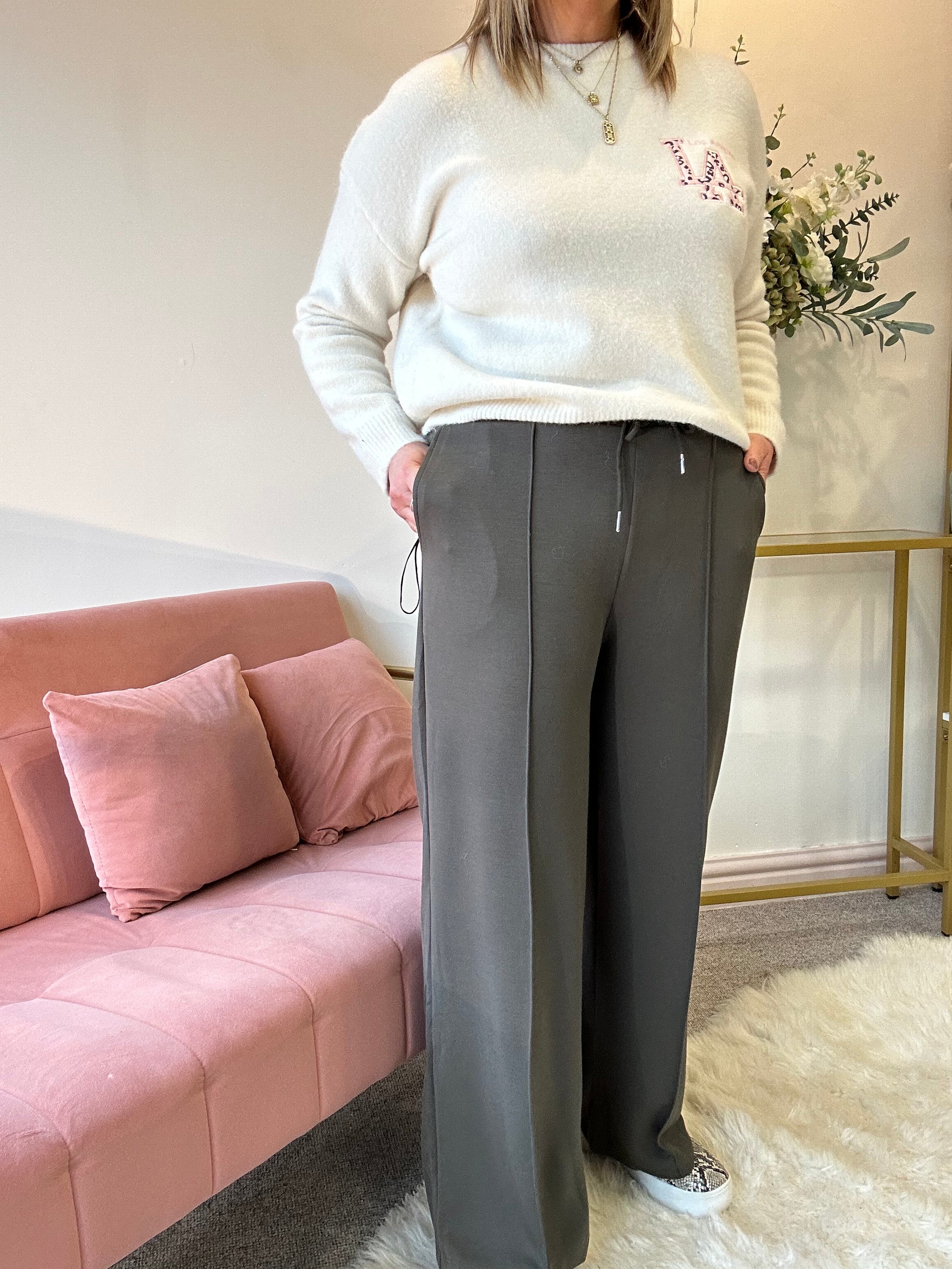 Comfy Lounge Pant - Khaki - Wardrobe By Simone