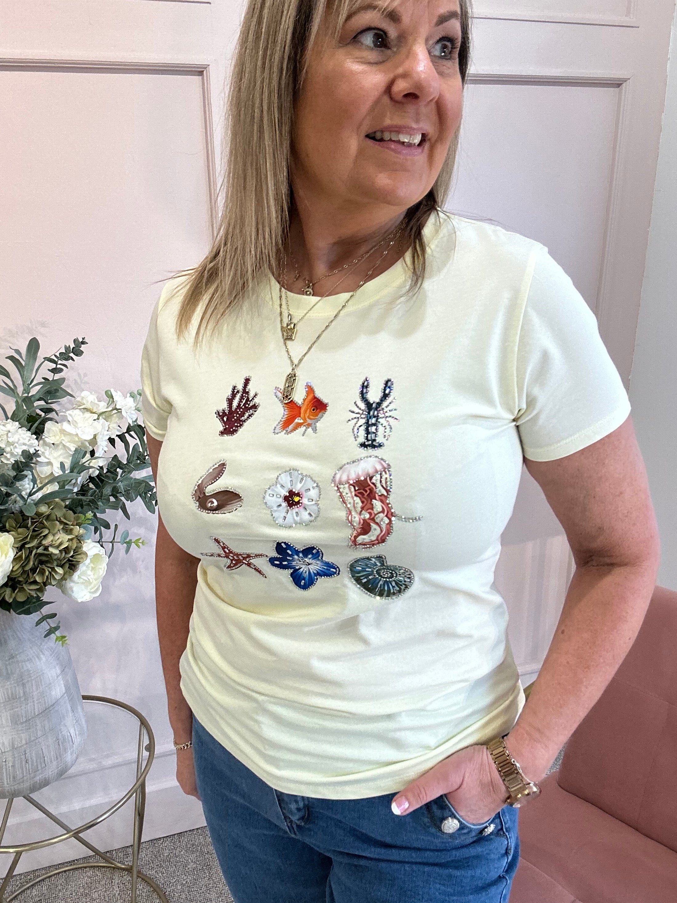 By The Seaside T-Shirt - Lemon - Wardrobe By Simone