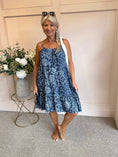 Load image into Gallery viewer, Summer Days Leafy SunDress - Denim Blue - Wardrobe By Simone
