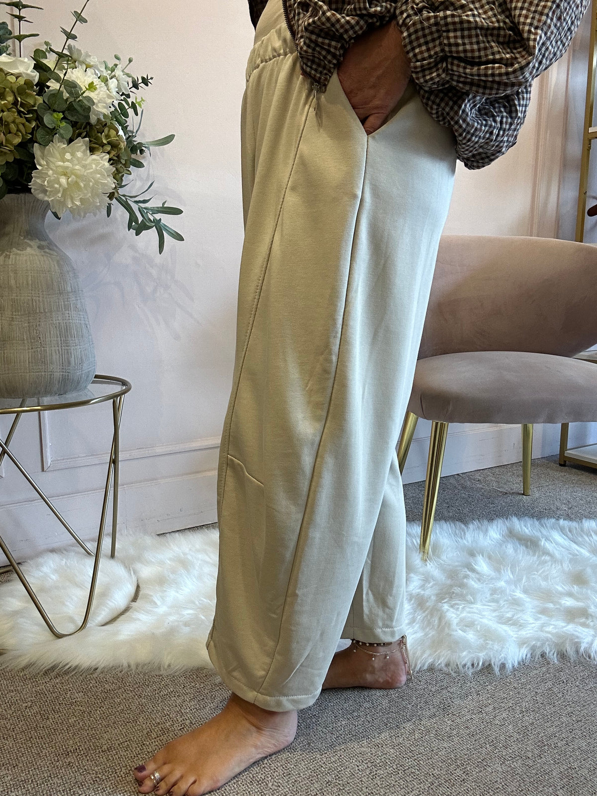 Baggy Barrel Jogger Pant - Oatmeal
