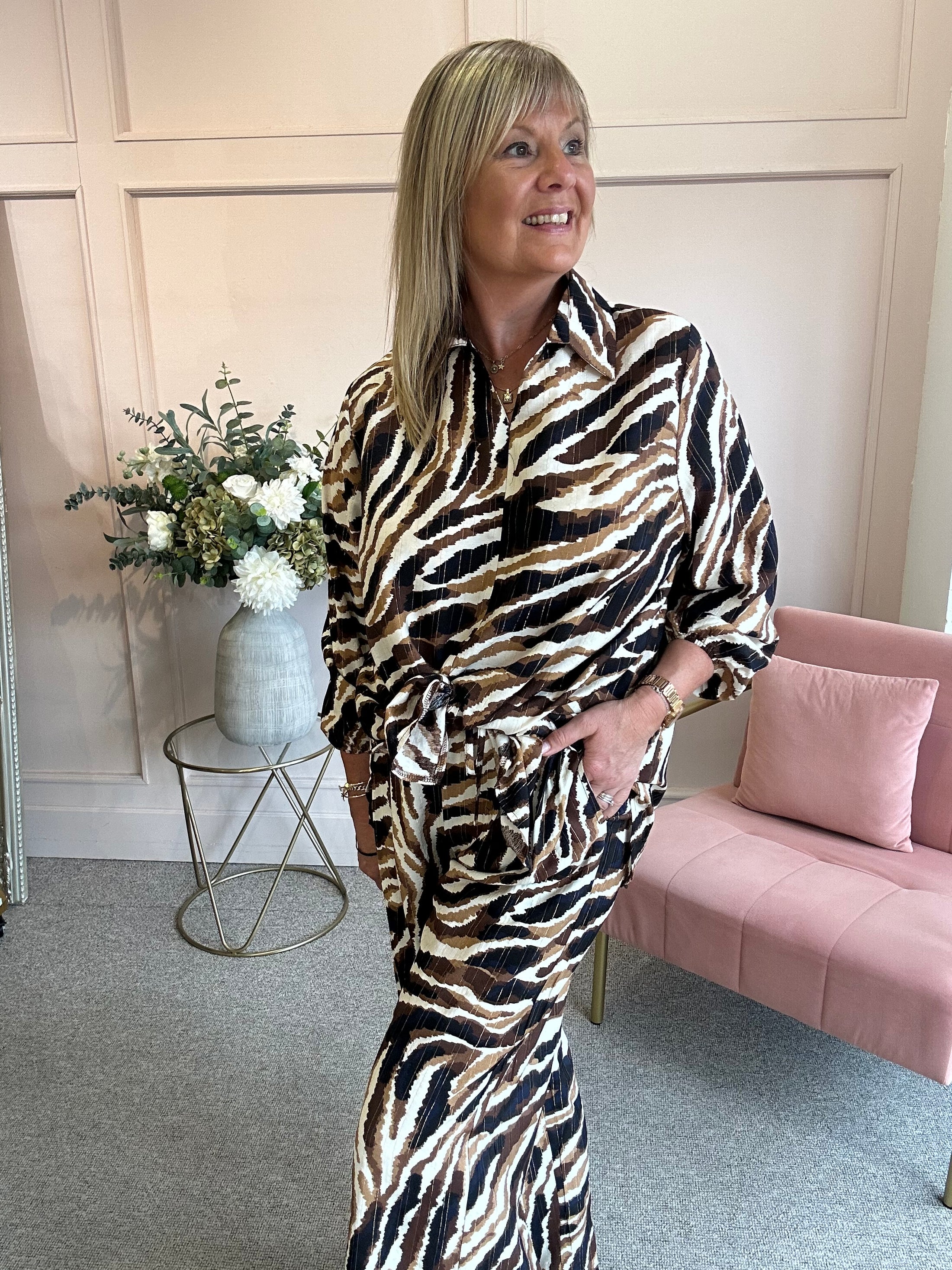 Crazy Zebra Tunic Shirt  - Brown/Black
