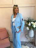 Load image into Gallery viewer, Rock & Roll Oversized Blazer Jacket - Cornflower Blue - Wardrobe By Simone
