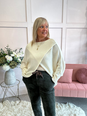 Crossed layered Jumper - Cream