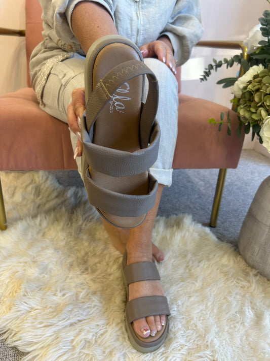 Sadie Textured Soft Sandal - Taupe