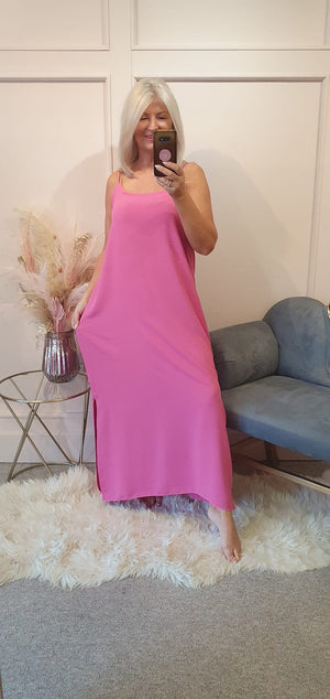 Strappy Maxi Sundress - Cerise Pink - Wardrobe By Simone