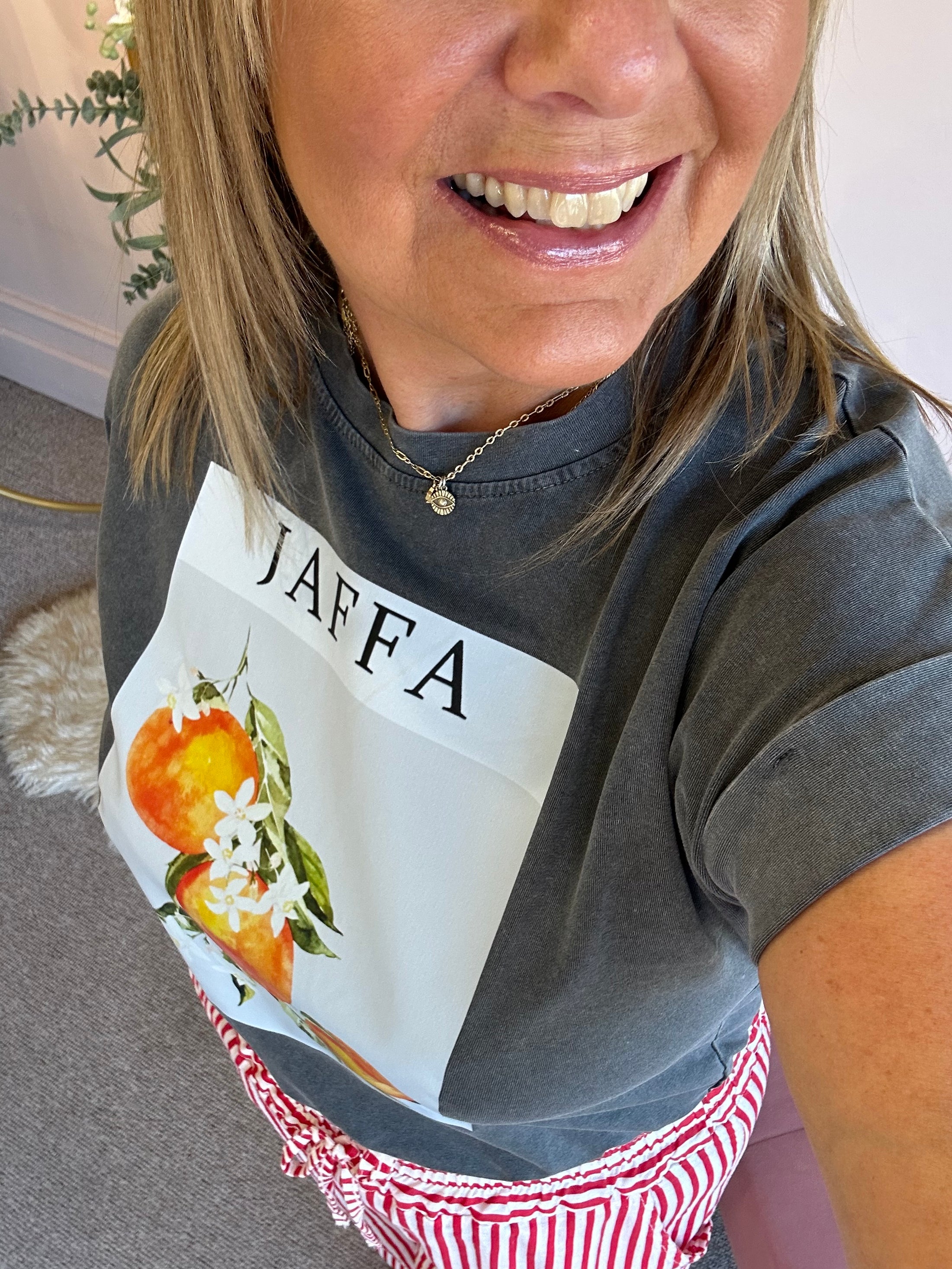 Just a Jaffa T Shirt  - Grey - Wardrobe By Simone