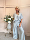 Load image into Gallery viewer, Wide Leg Pants & V Neck Top - Grey One Size

