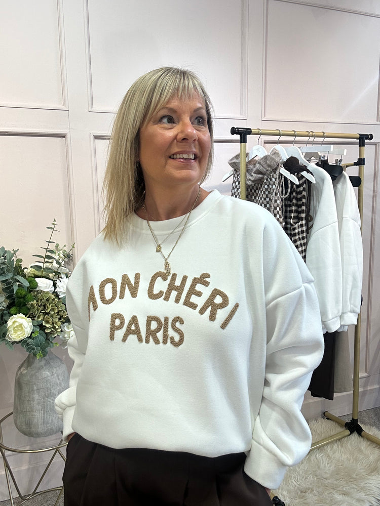 Mon Cheri Paris Sweatshirt  - White