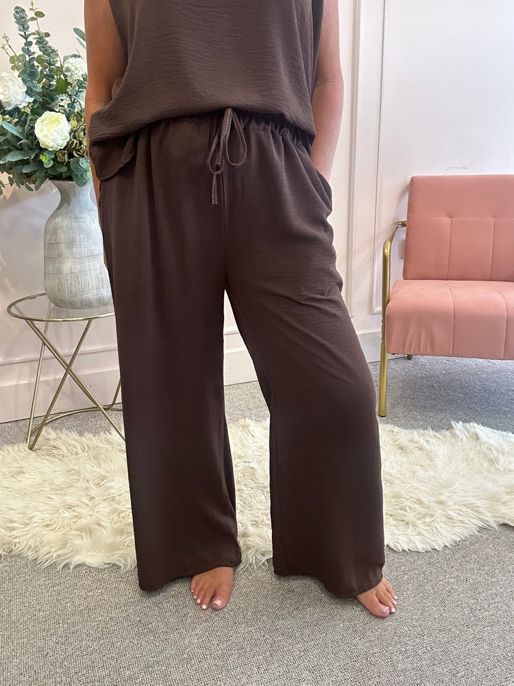 Wide Leg Pant - Brown