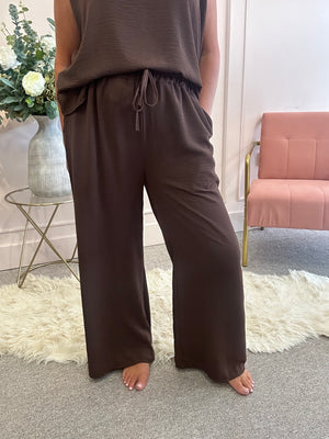 Wide Leg Pant - Brown