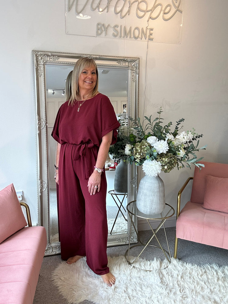 Stylish Jumpsuit - Burgundy