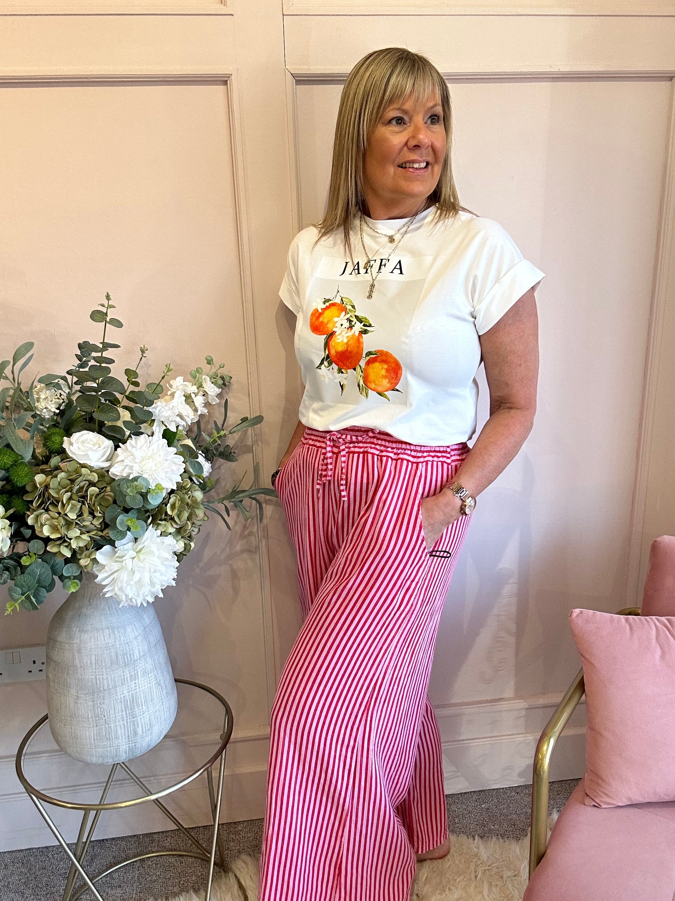 Just a Jaffa T Shirt  - White - Wardrobe By Simone
