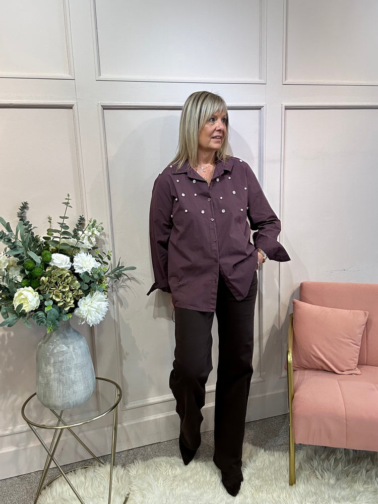 Embellished Shirt - Plum
