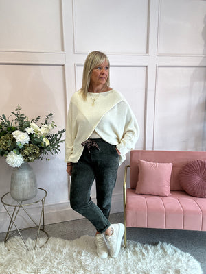 Crossed layered Jumper - Cream
