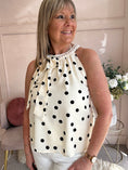 Load image into Gallery viewer, Polka Dot & Pearl Top - Cream/Black - Wardrobe By Simone
