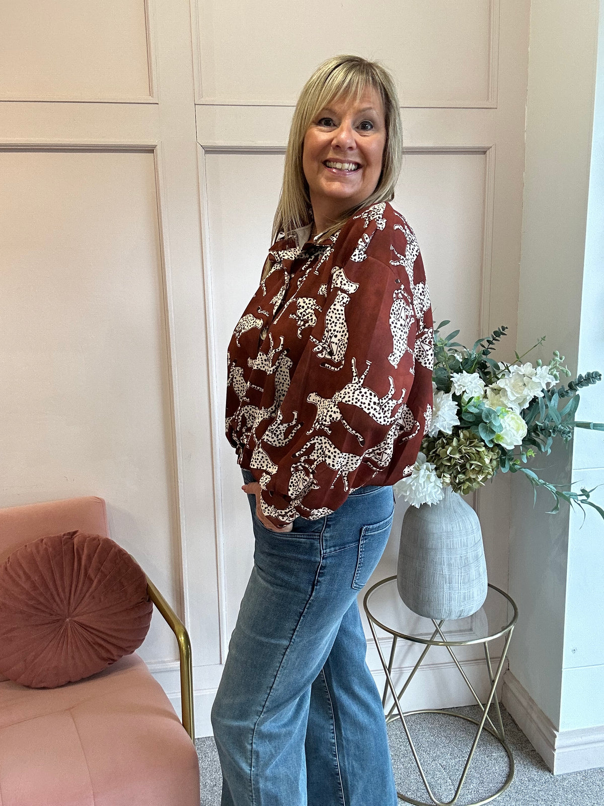 Leopard Jacket/Shirt - Rust - Wardrobe By Simone
