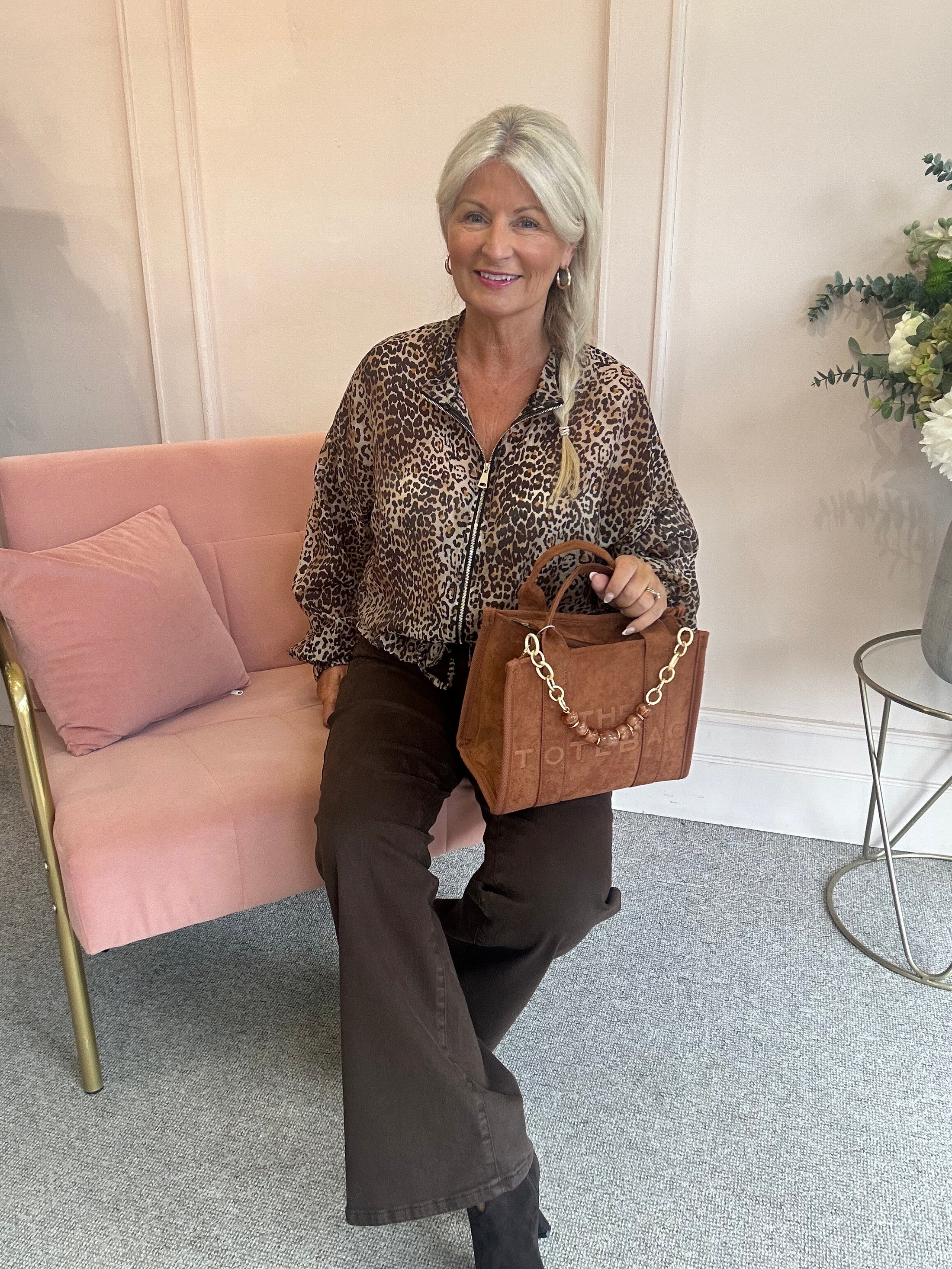Lightweight Print Zip Jacket - Leopard
