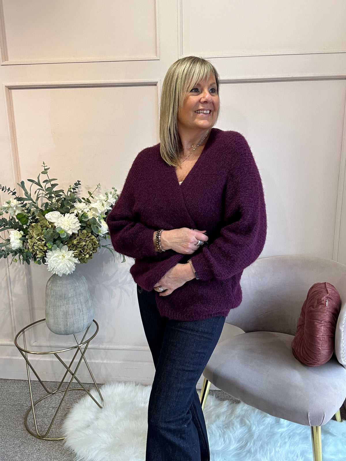 Soft Easy Cardigan - Plum