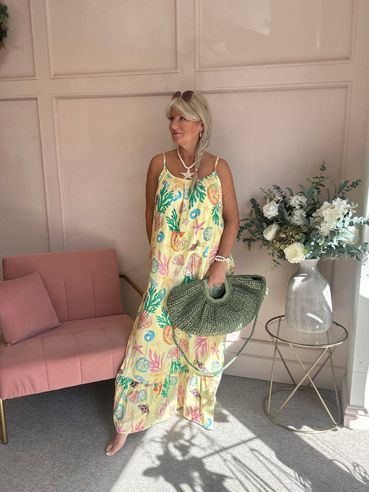 Escape To The seaside Sundress - Yellow/Mix - Wardrobe By Simone