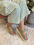 Load image into Gallery viewer, Slone Buckle & Weave Sandal - Olive
