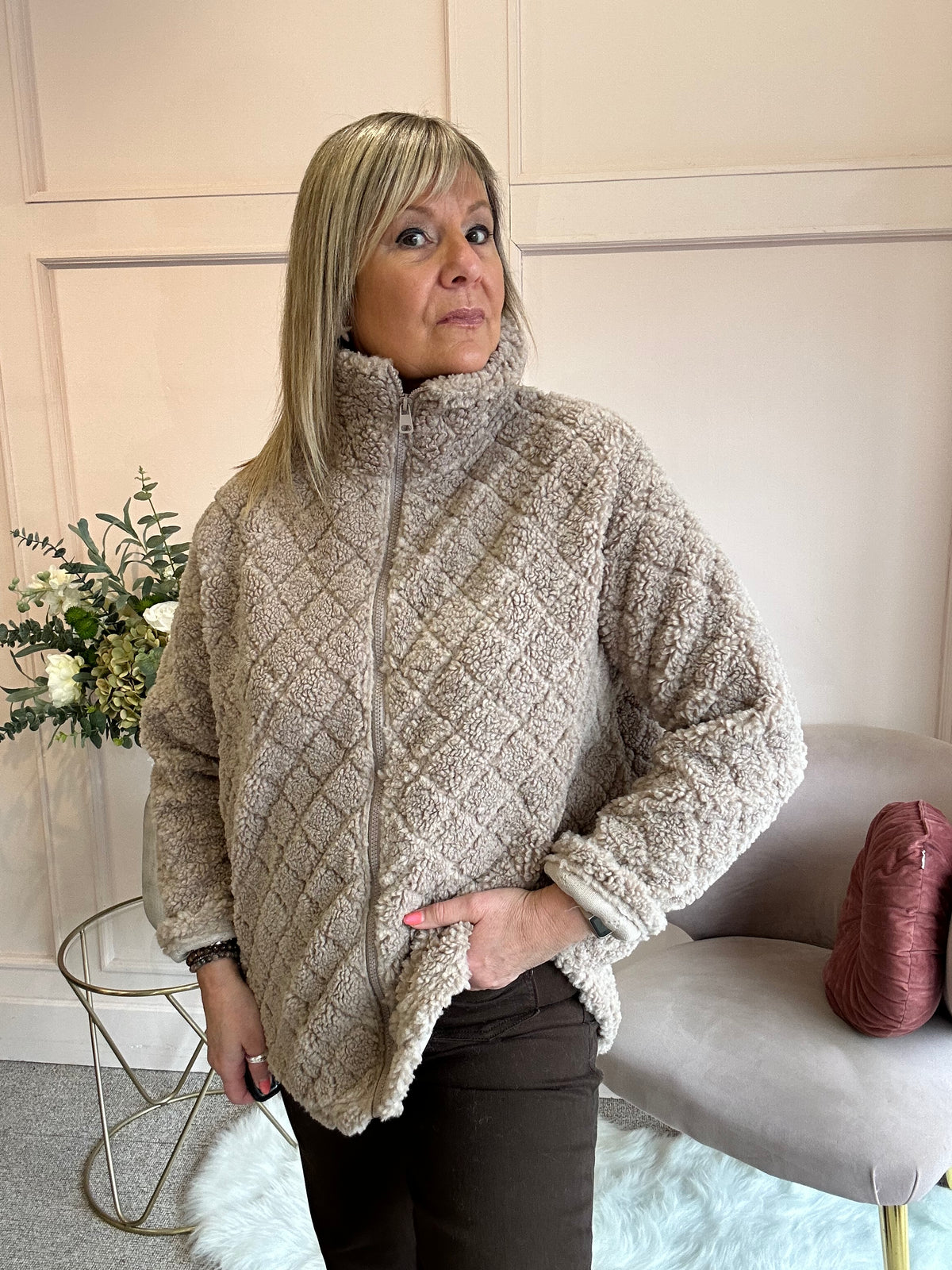 Cosy Zip Fleece - Taupe