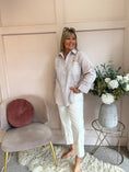 Load image into Gallery viewer, Sunflower Embroidered Detail Shirt  - Beige/White - Wardrobe By Simone
