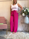 Load image into Gallery viewer, Tie Belt Wide Pant - Cerise Pink - Wardrobe By Simone

