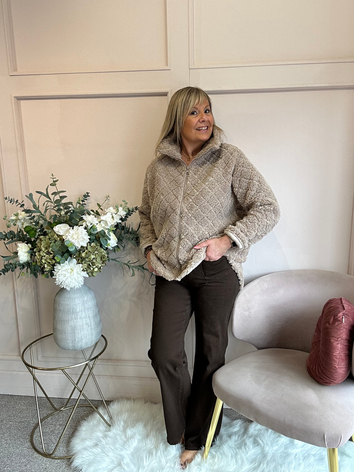 Cosy Zip Fleece - Taupe