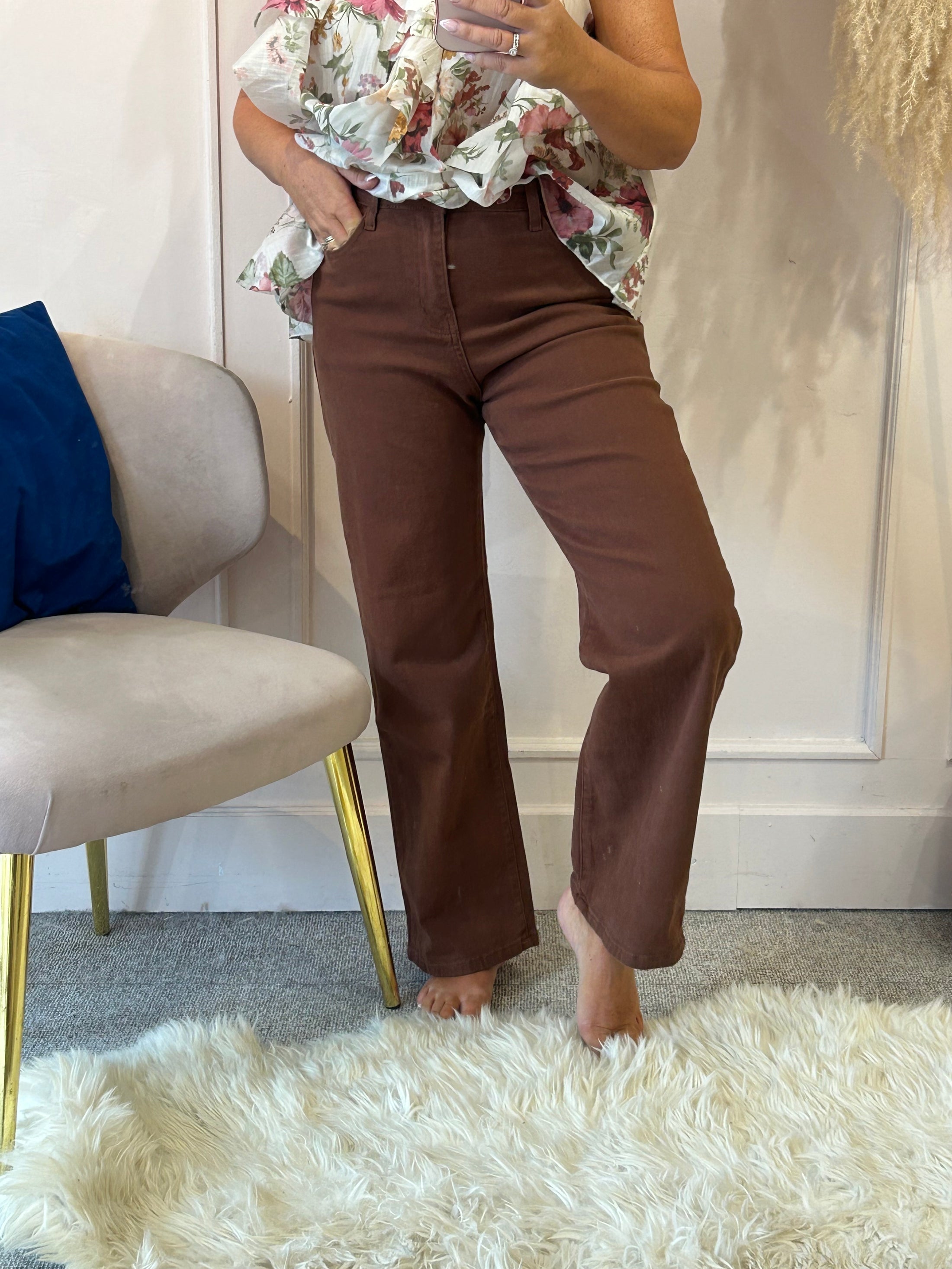 Voggo straight leg jeans - Brown - Wardrobe By Simone