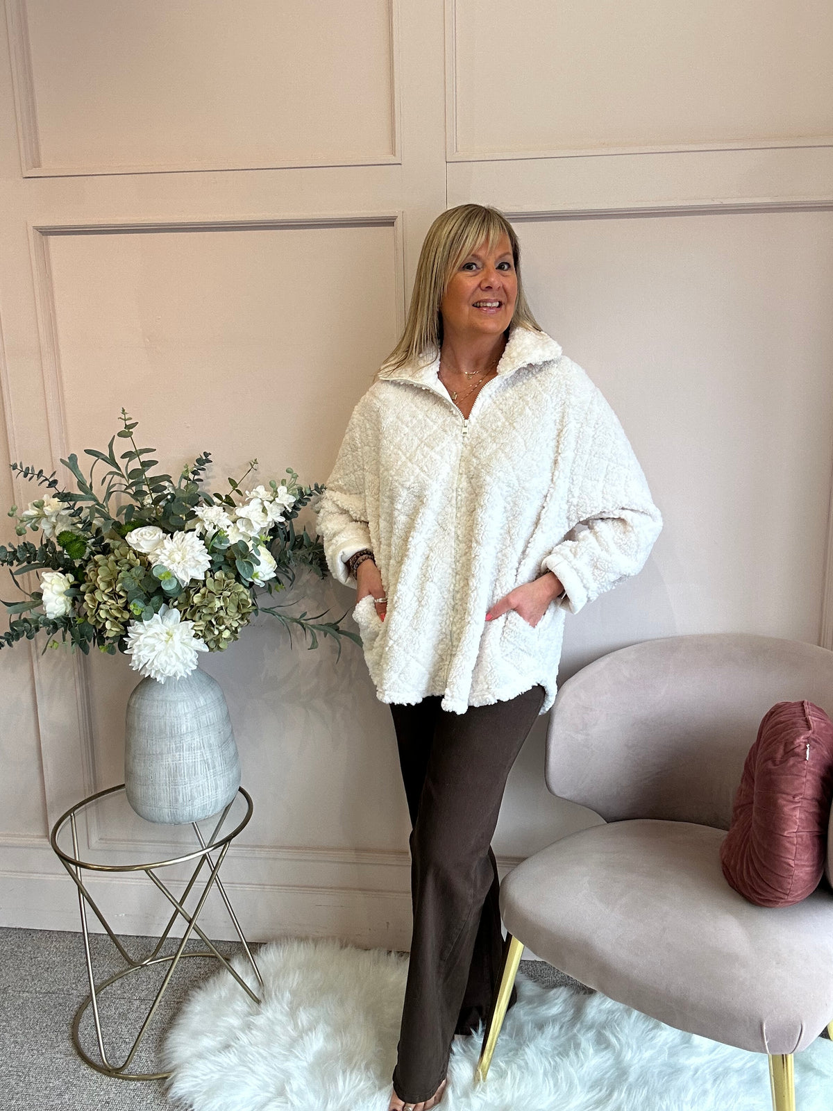 Cosy Zip Fleece - Cream