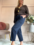 Load image into Gallery viewer, Belted Canvas Pant - Navy Blue
