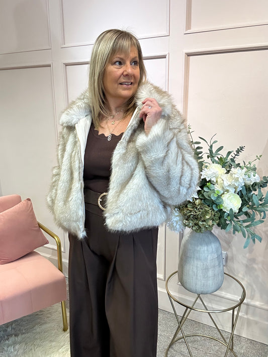 Glam Faux Fur Jacket - Foxy White