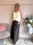 Load image into Gallery viewer, Belted Palazzo Wide Pant - Brown - Wardrobe By Simone

