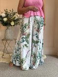 Load image into Gallery viewer, Botanical Palazzo Pant - White/Green - Wardrobe By Simone
