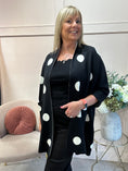 Load image into Gallery viewer, Oversized Spot Cardi Jacket - Black/Cream

