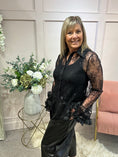 Load image into Gallery viewer, Pure Romance Rose Frill Blouse - Black
