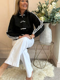 Load image into Gallery viewer, Sporty Vibe Zip & Toggle Jacket - Black/White - Wardrobe By Simone
