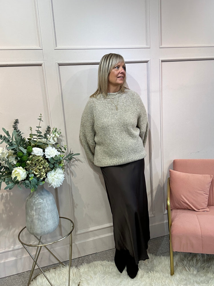 Chunky Knitted Jumper - Biscuit