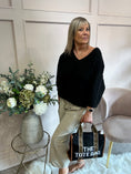 Load image into Gallery viewer, V Neck Knit Jumper - Black
