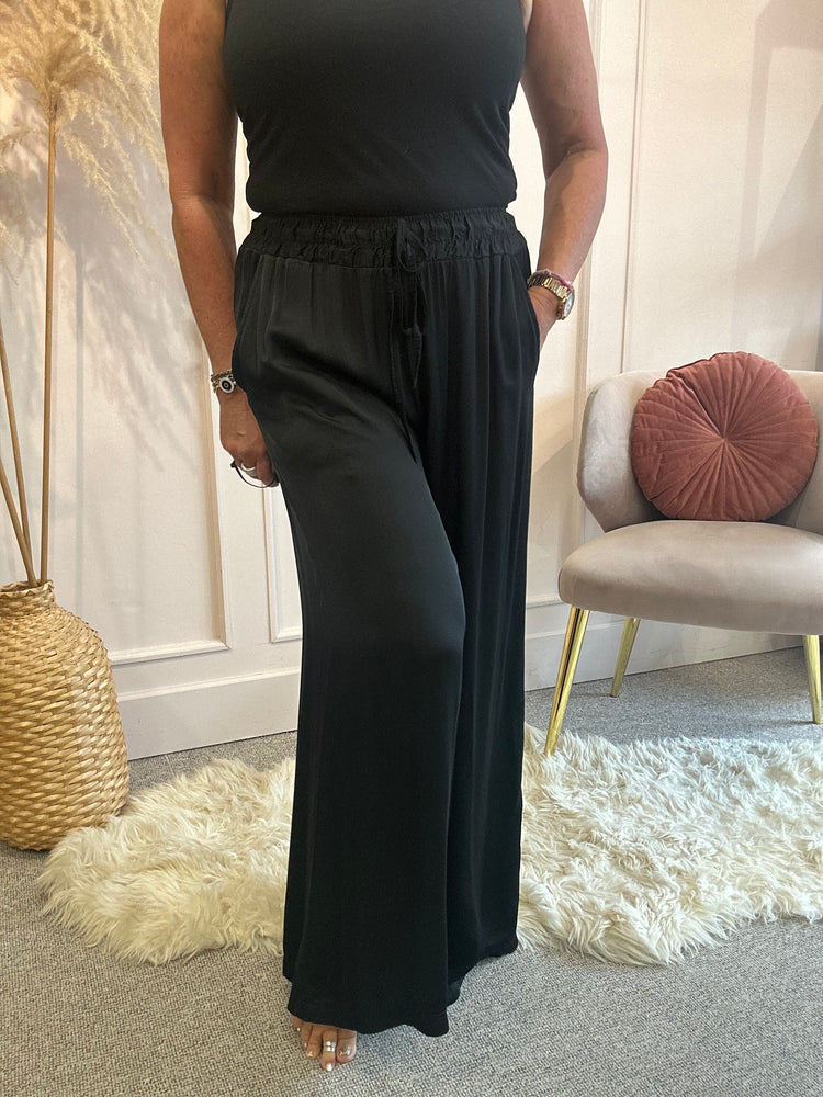 Satin trouser - Black