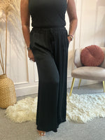 Satin trouser - Black