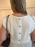 Load image into Gallery viewer, Frill Cap Sleeved Top  - Cream - Wardrobe By Simone
