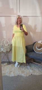 Capped Sleeve Dress - Sunshine Yellow - Wardrobe By Simone