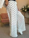 Load image into Gallery viewer, Polka Dot Tie Belt Pant - Off White/Black - Wardrobe By Simone
