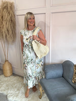 Floral Ruched Bodice Dress - Cream Mix