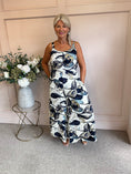 Load image into Gallery viewer, Mixed Botanical Jumpsuit - Cream/Navy - Wardrobe By Simone
