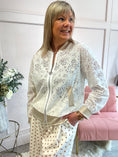 Load image into Gallery viewer, Floral & Lace Zipped Top - White/Gold - Wardrobe By Simone

