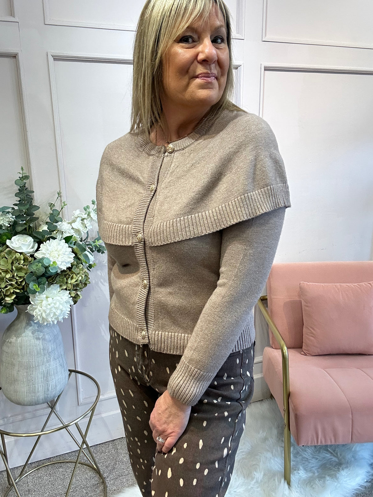 Cape Style Cardigan - Caramel
