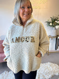 Load image into Gallery viewer, Amour Zip Up Fleece jumper -  Beige
