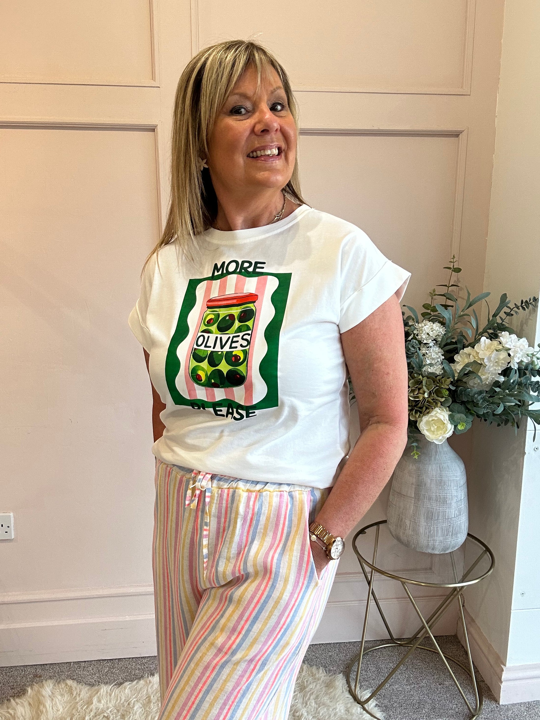 More Olives T Shirt  - White